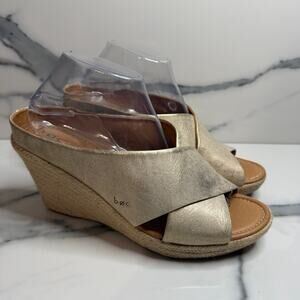 BOC Women's Metallic Braylin Espadrille Wedge Sandals Sz 10 Summer Boho Festival